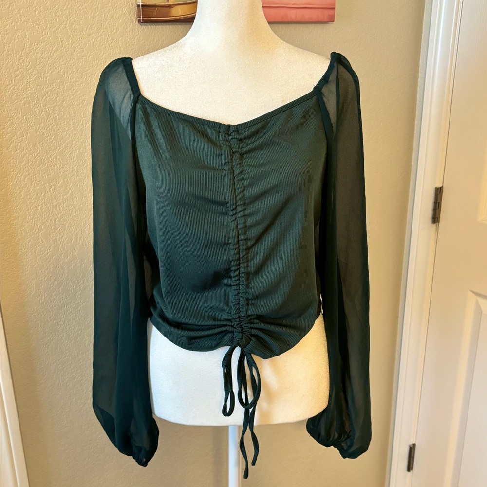 Plus Size Green Renaissance Style Blouse